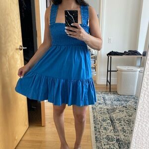 Blue Abercrombie smock dress with pockets